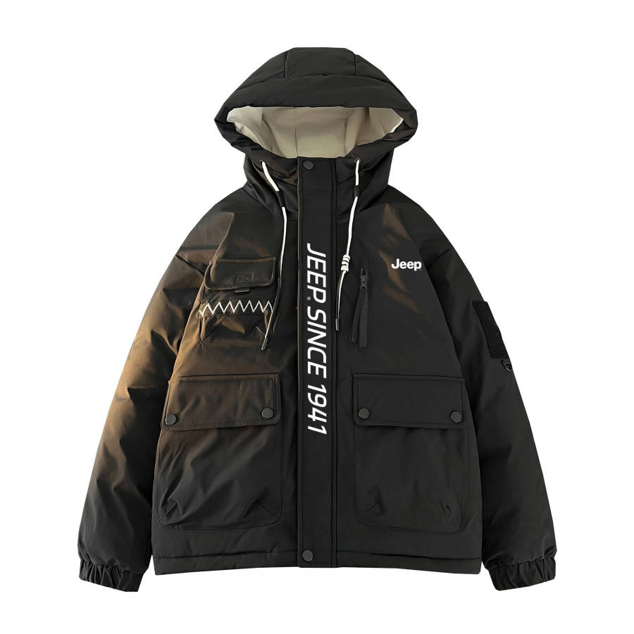 Jeep Jeep Down Jackets Unisex Hooded Moderate Puffer Jacket