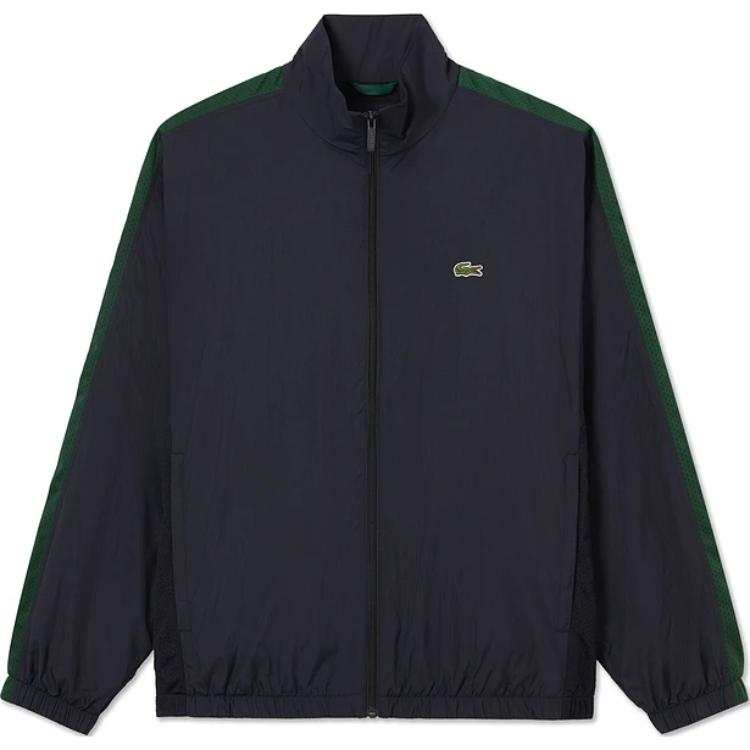 LACOSTE SS25 Jacket Men's Navy Blue With Green Trim