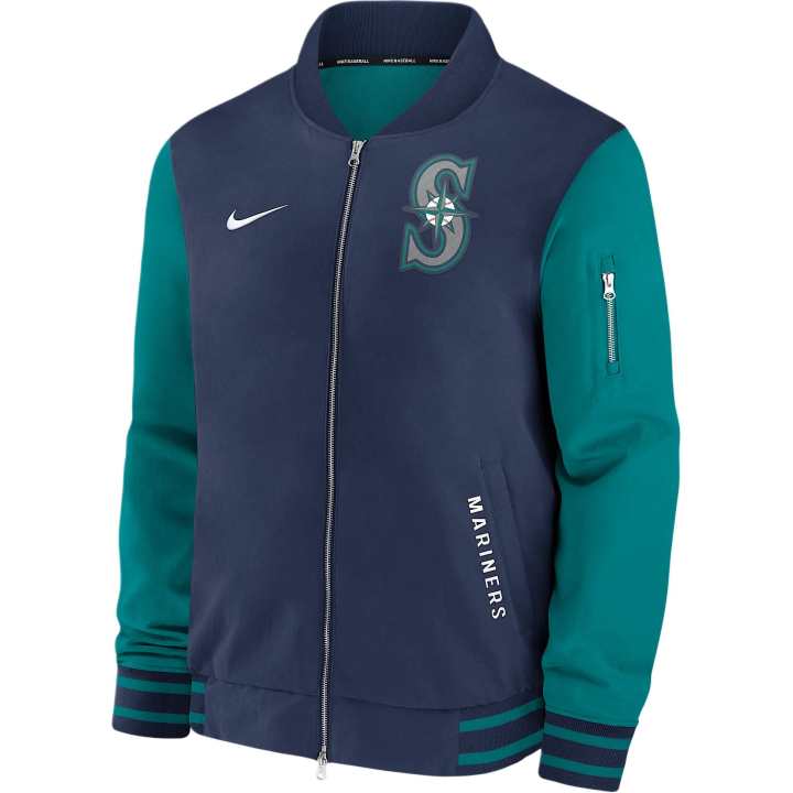 Nike Nike Seattle Mariners Authentic Collection Dugout Men's Nike Mlb Full-Zip Bomber Jacket