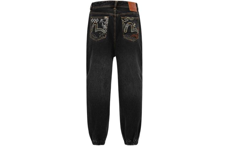 EVISU EVISU Jeans Men's Black Moderate Cuffed Pants