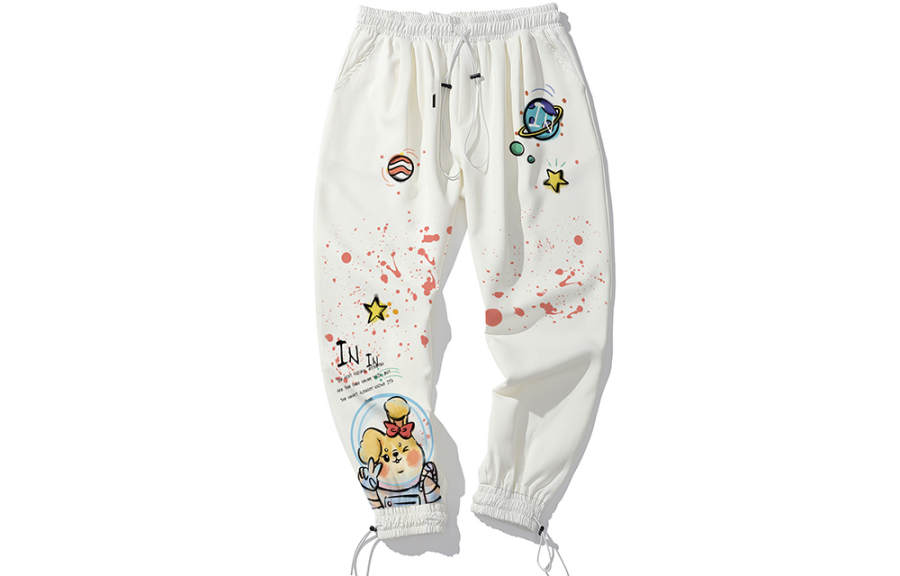 SANSYAS Casual Pants Unisex Moderate Cuffed Pants
