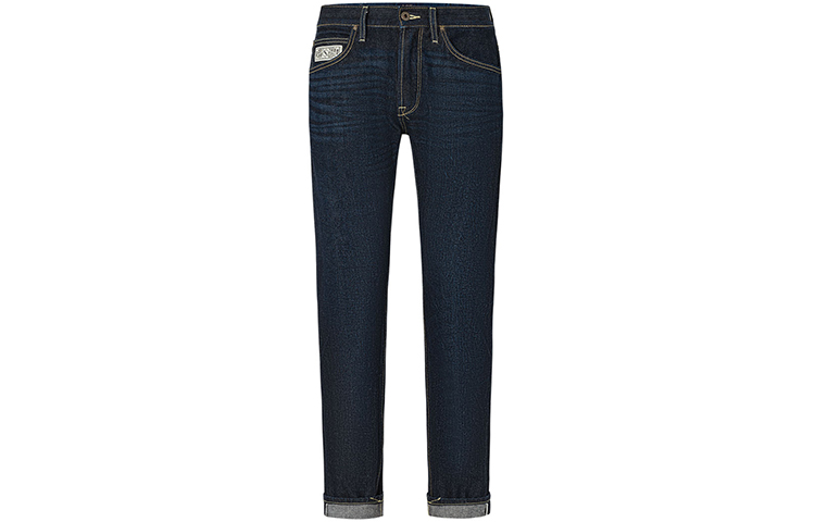 Lee Lee Jeans Men's Dark Blue Moderate Tapered Pants
