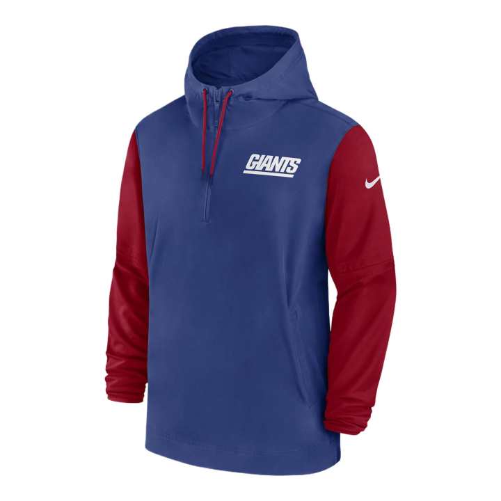 Nike Nike New York Giants Sideline Pre-Game Player Men's Nike Nfl 1/2-Zip Hooded Jacket
