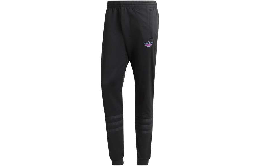 Adidas Originals SPRT TRACK Knitted Sweatpants Men's Black Moderate Cuffed Pants