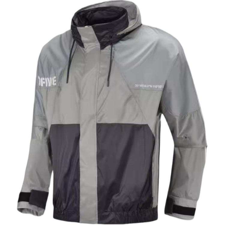 Li-Ning Li Ning Trench Coats Men's Gray Hooded Moderate