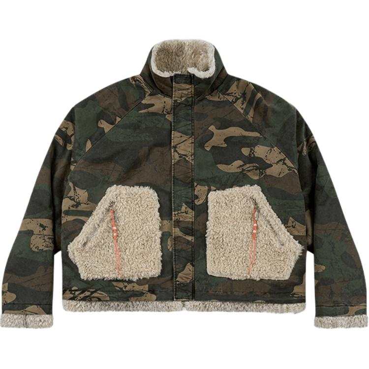 GOOD BAI 916 Puffer Jackets Unisex Camouflage Stand Collar Thickened Other