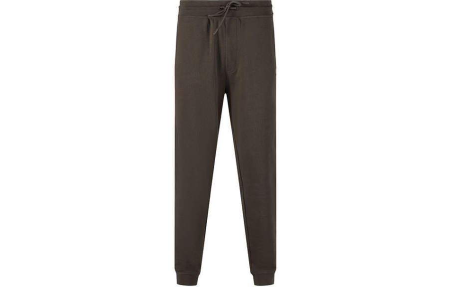 HUGO BOSS Knitted Sweatpants Men's Dark Green Moderate Cuffed Pants