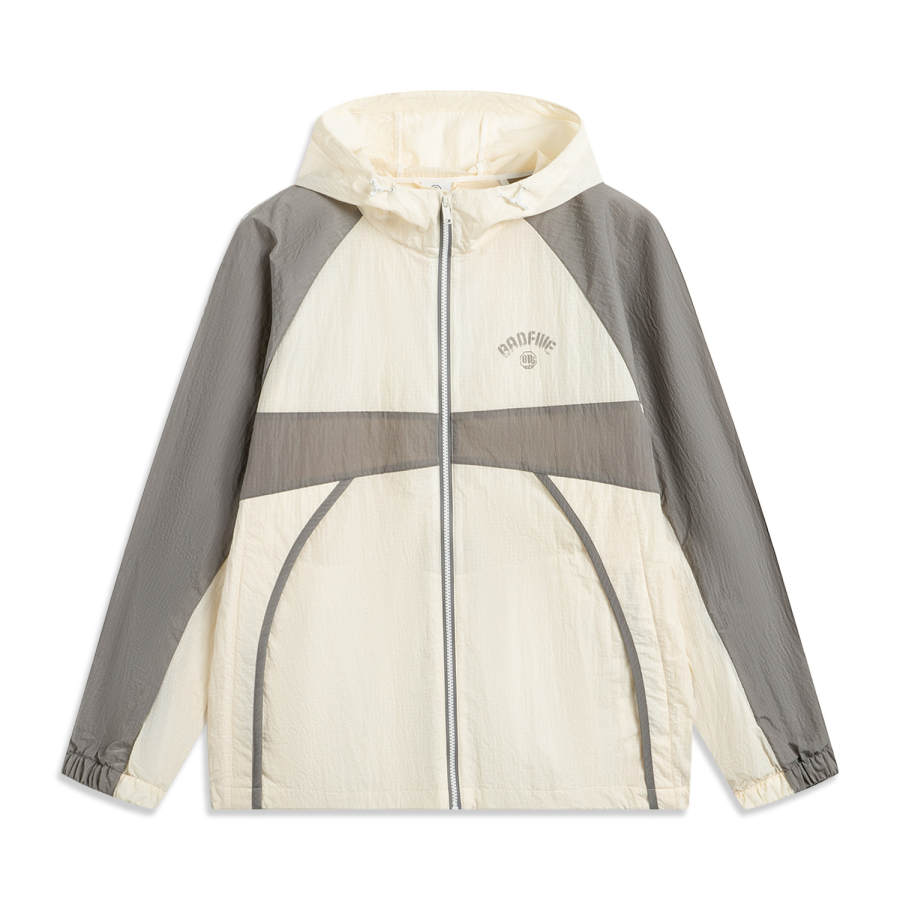 Li-Ning Li Ning Basketball Collection Jackets & Coats Men's Ivory/Iron Asphalt Gray