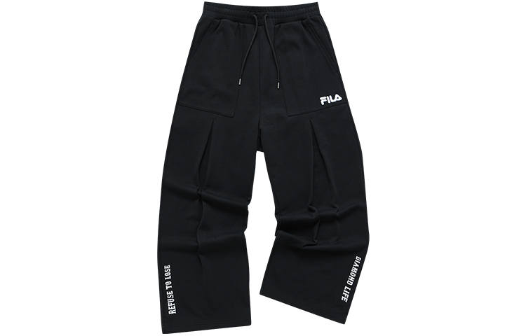 FILA FUSION BASEBALL Casual Pants Men's Pitch Black Moderate Cuffed Pants