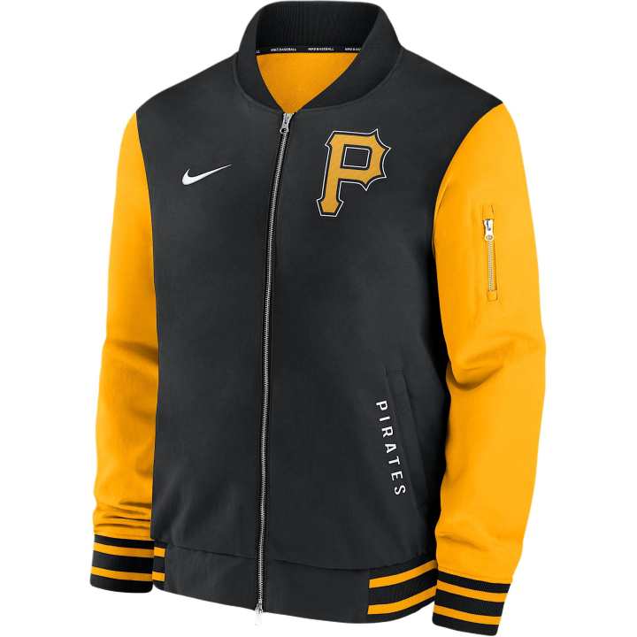 Nike Nike Pittsburgh Pirates Authentic Collection Dugout Men's Nike Mlb Full Zip Bomber Jacket