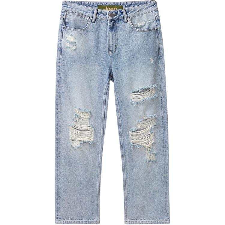 Jeep Jeans Unisex Light Blue Moderate Straight Fit Pants