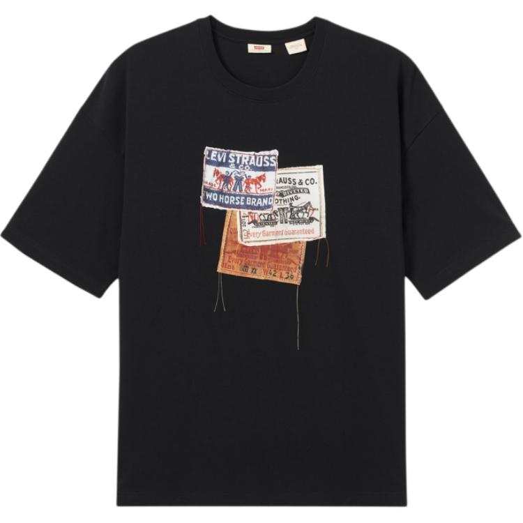 Levis Levis T Shirts Men's Black Crew Neck Moderate
