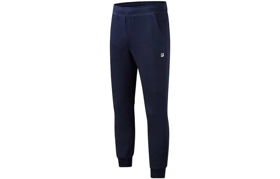 FILA Knitted Sweatpants Men's Royal Blue Moderate Slim Fit Pants