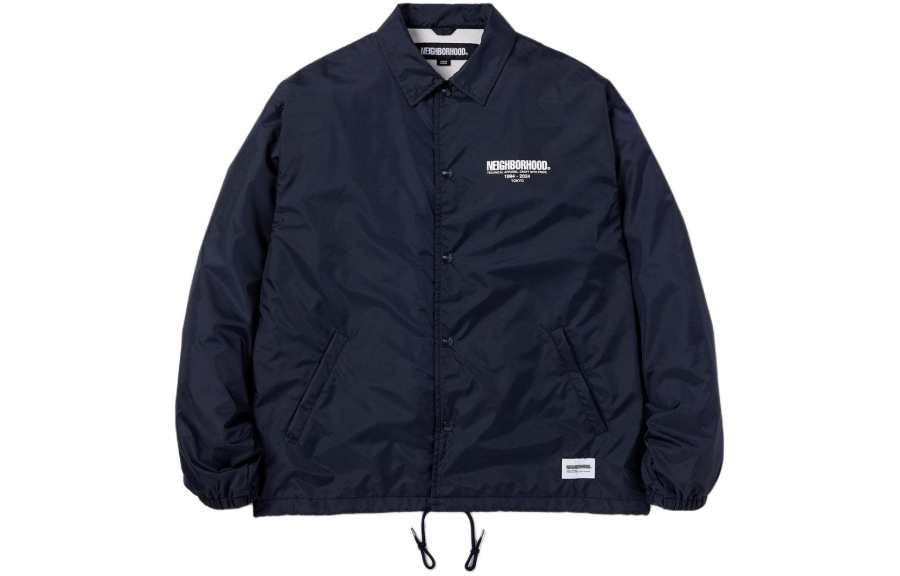 Neighborhood logo-patch zip-fastening jacket