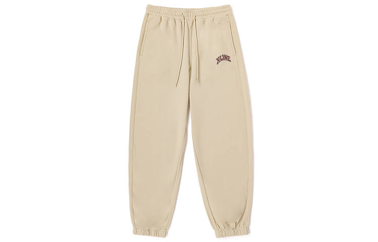 Lee Lee Xline Knitted Sweatpants Unisex Beige Moderate Cuffed Pants