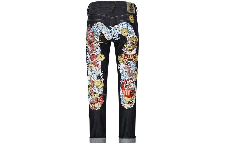 EVISU Jeans Men's Denim Blue Moderate Straight Fit Pants