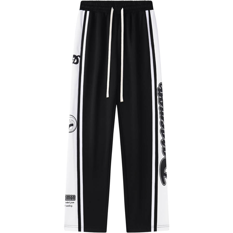 Doraemon Doraemon Knitted Sweatpants Unisex Black Moderate Straight Fit Pants