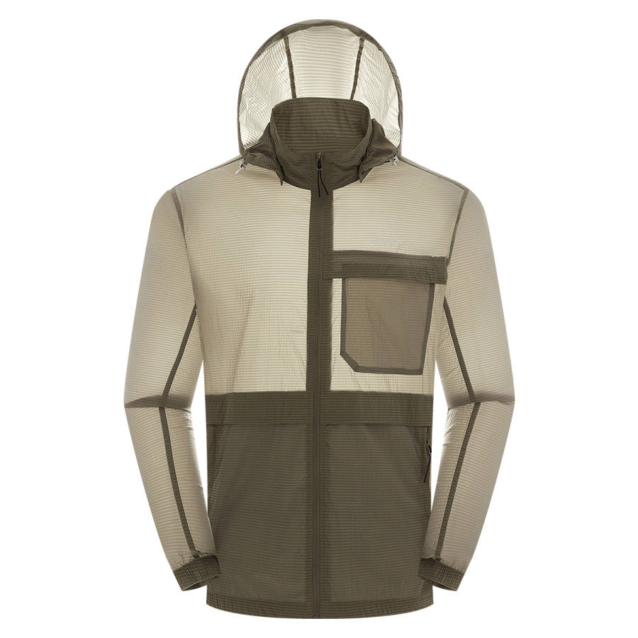 Jeep Trench Coats Men's Khaki Hooded Thin