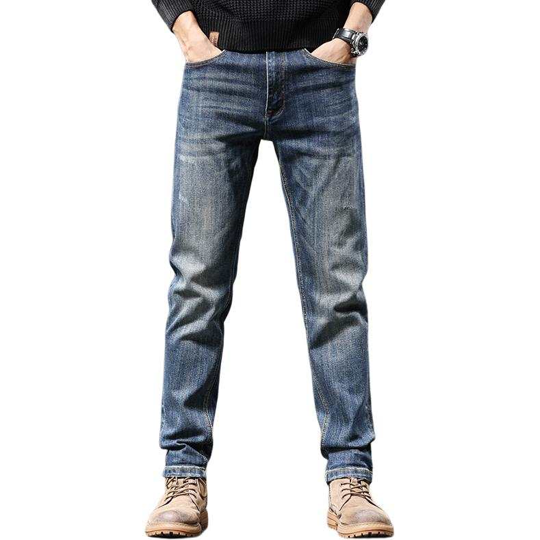 Jeep Jeans Men's Blue Moderate Straight Fit Pants