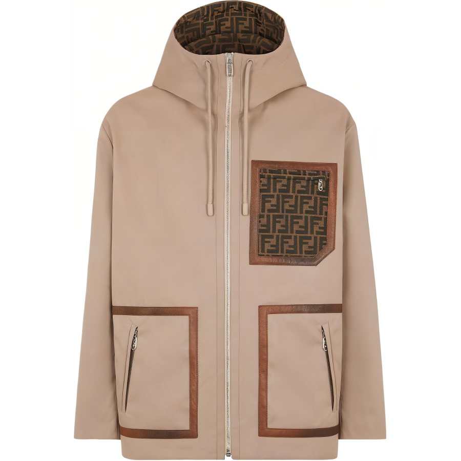 FENDI Ff Jacquard Hooded Short Parka