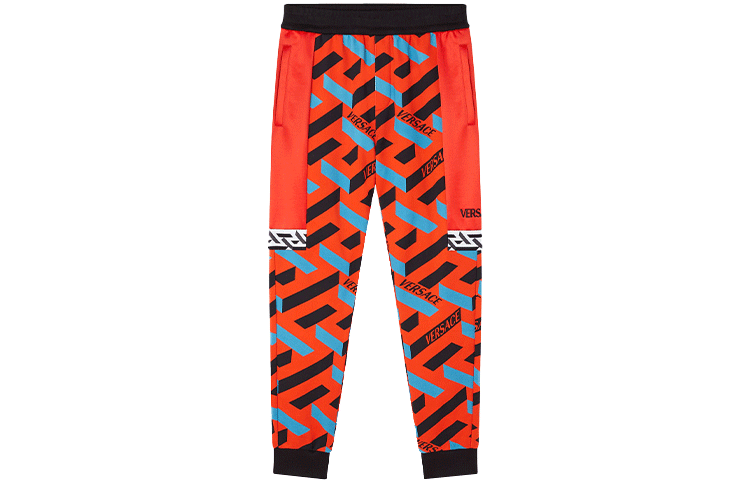 VERSACE Casual Pants Men's Red Moderate Straight Fit Pants