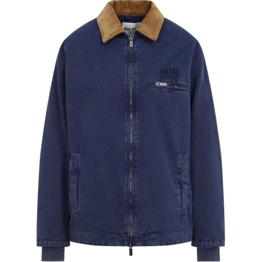 MIU MIU Logo Detailed Zipped Jacket