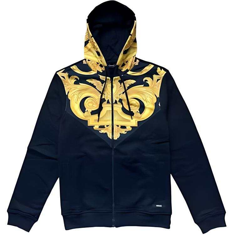 VERSACE Medusa Print Zip Up Hoodie