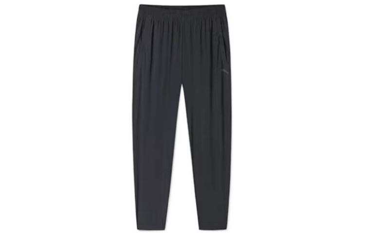 ANTA Knitted Sweatpants Men's Black Moderate Cuffed Pants