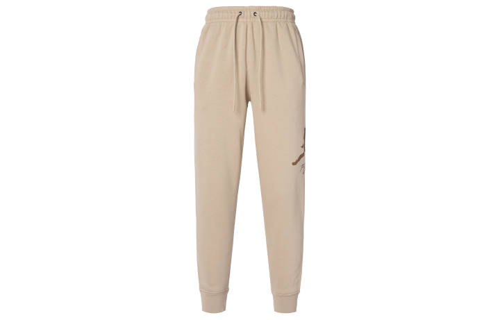 Jordan Jordan Essentials Logo Print Lace Up Casual Fleece Lined Elastic Cuff Knitted Sweatpants Men's Phellodendron