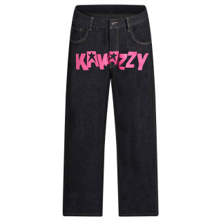 KAKAZZY Jeans Unisex Black Moderate Straight Fit Pants