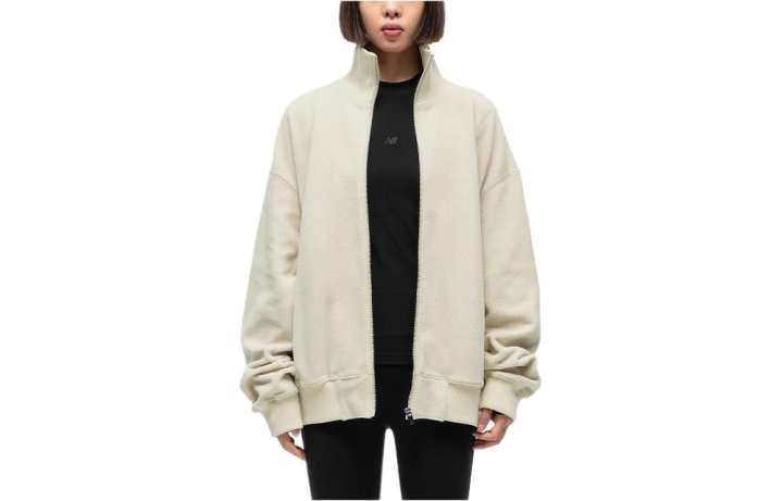 New Balance New Balance Jackets Unisex Ecru Stand Collar Moderate Other