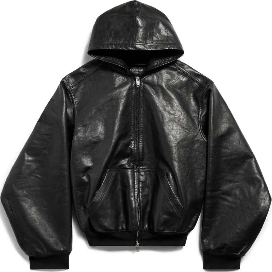 Balenciaga Lined Zip Up Large Fit Hoodie