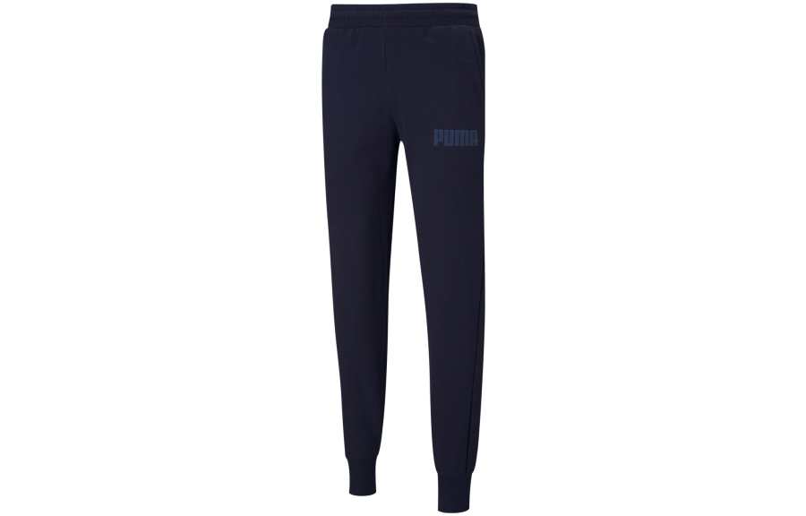 PUMA Knitted Sweatpants Men's Tweed Blue Moderate Cuffed Pants