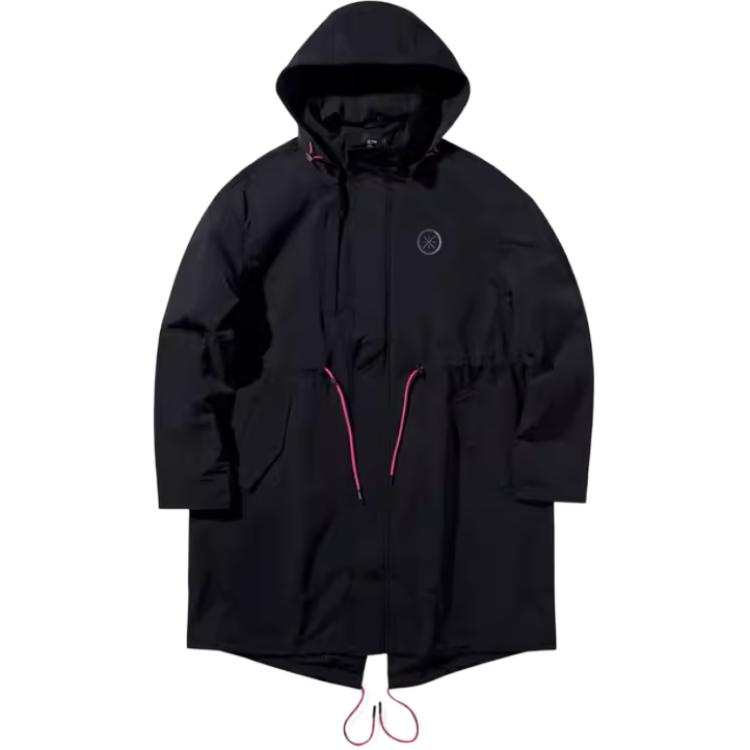 Li-Ning Li Ning Trench Coats Men's Black Hooded Moderate Other
