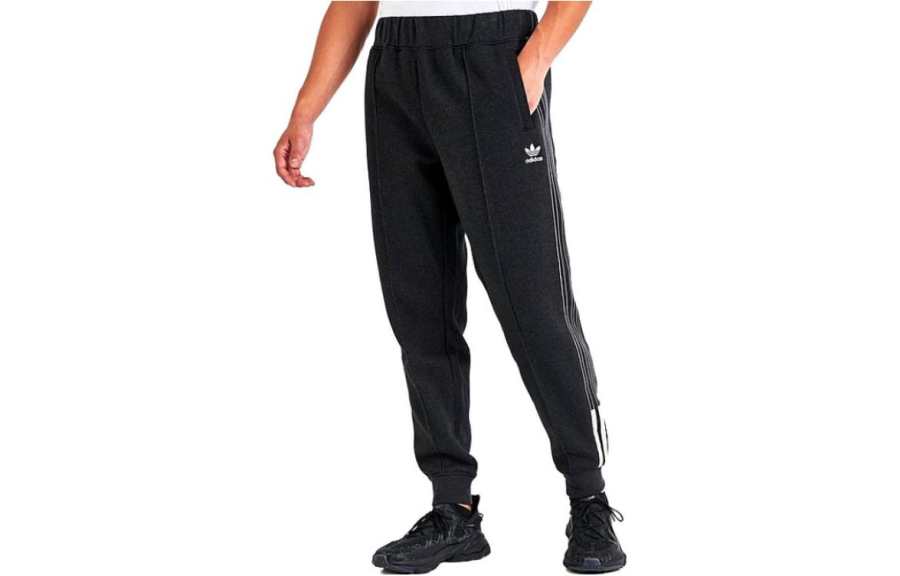 Adidas Adidas Knitted Sweatpants Men's Black Moderate Cuffed Pants