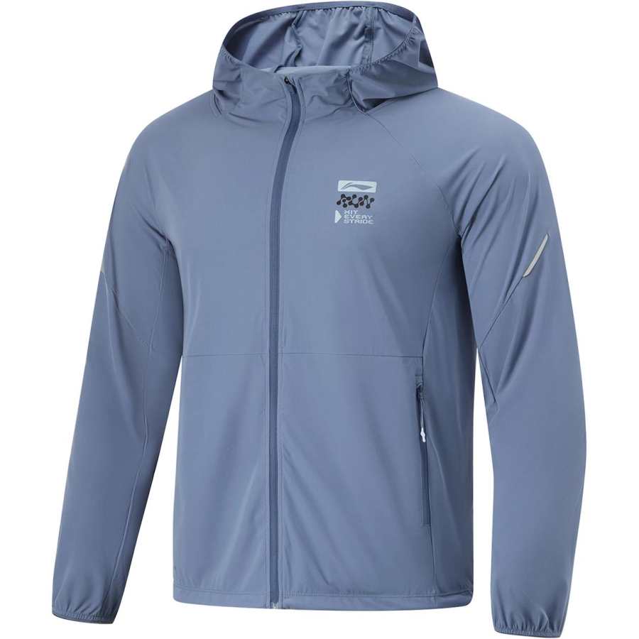 Li-Ning Li Ning Running Collection Trench Coat Men's Dusty Blue