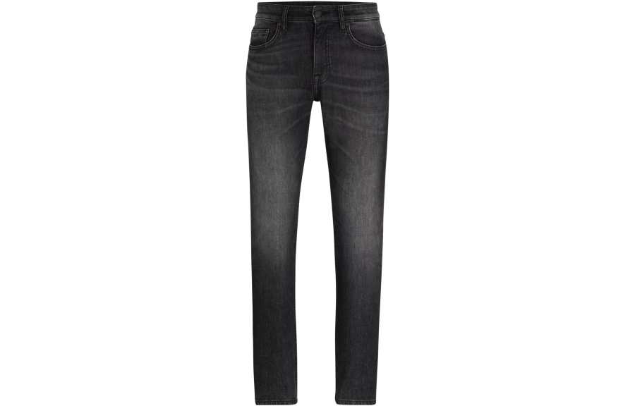 HUGO BOSS Slim Fit Jeans In Black Comfort Stretch Denim Jeans Men's Black