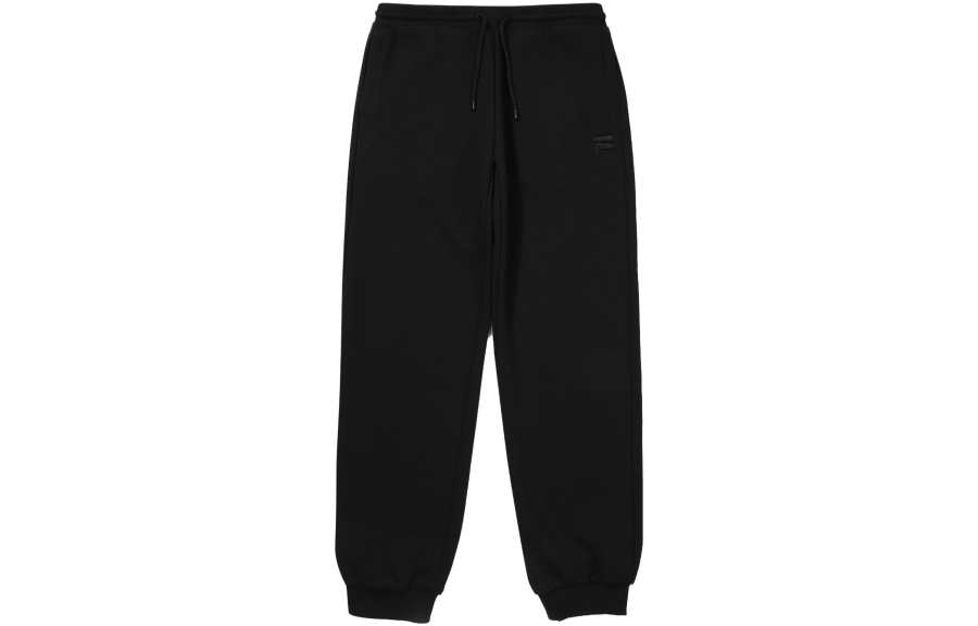 FILA Knitted Sweatpants Unisex Black Moderate Cuffed Pants