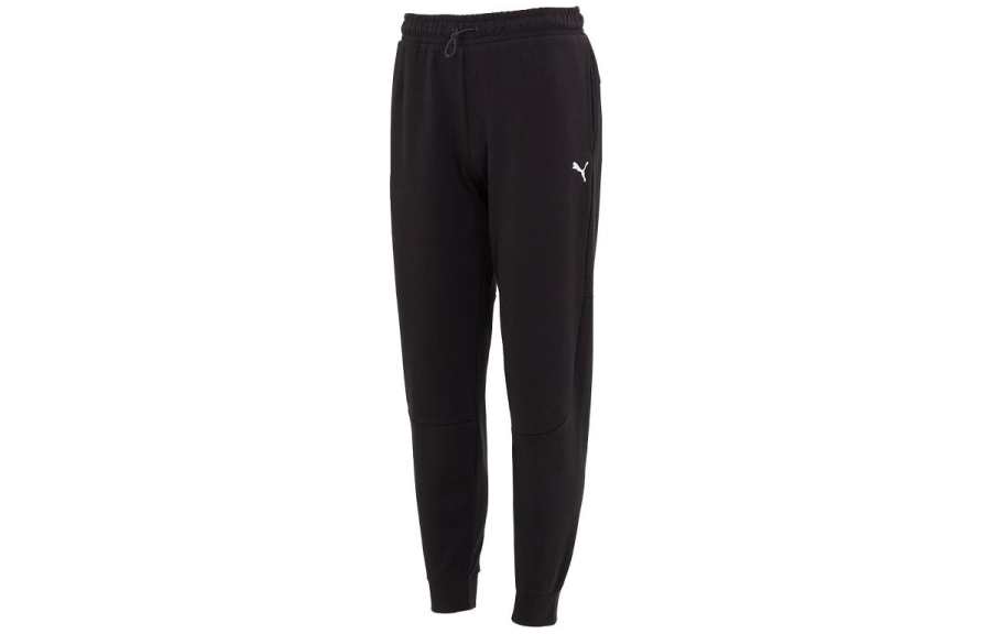 PUMA Knitted Sweatpants Men's Black Moderate Cuffed Pants