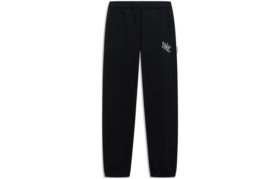 Li-Ning Li Ning Knitted Sweatpants Men's Black Moderate Cuffed Pants