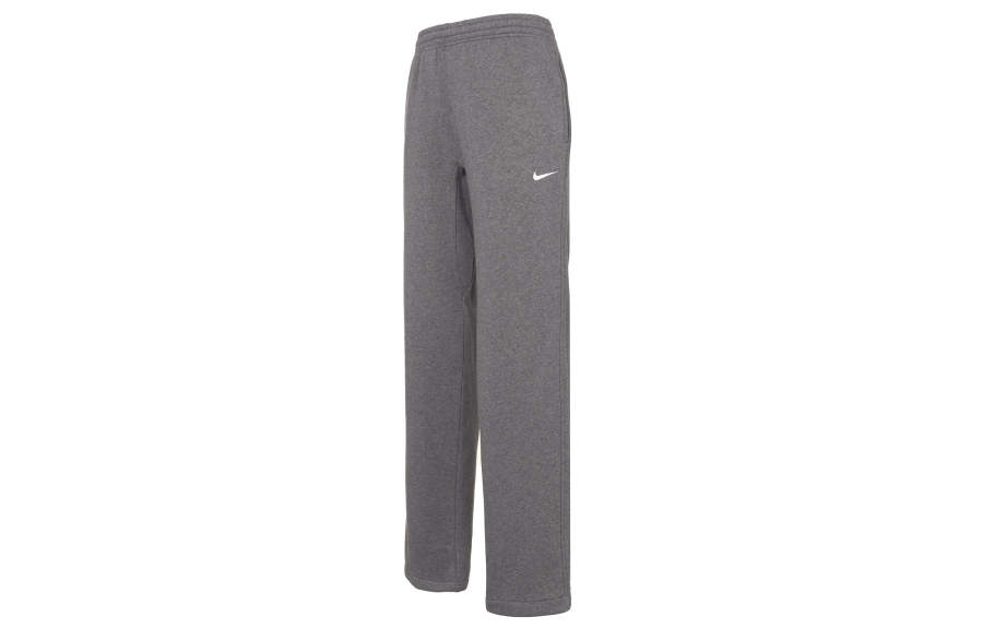 Nike Nike Solid Color Logo Print Fleece Lined Straight Fit Knitted Sweatpants Men's Dark Gray