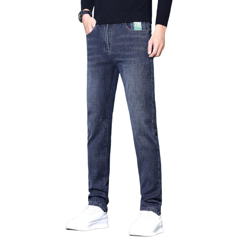 Tonlion Jeans Unisex Thickened Straight Fit Pants