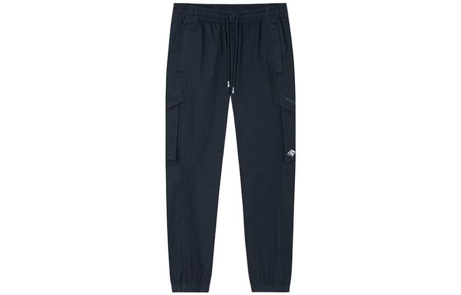 ANTA Basketball Collection Knitted Sweatpants Men's Black Moderate Cuffed Pants