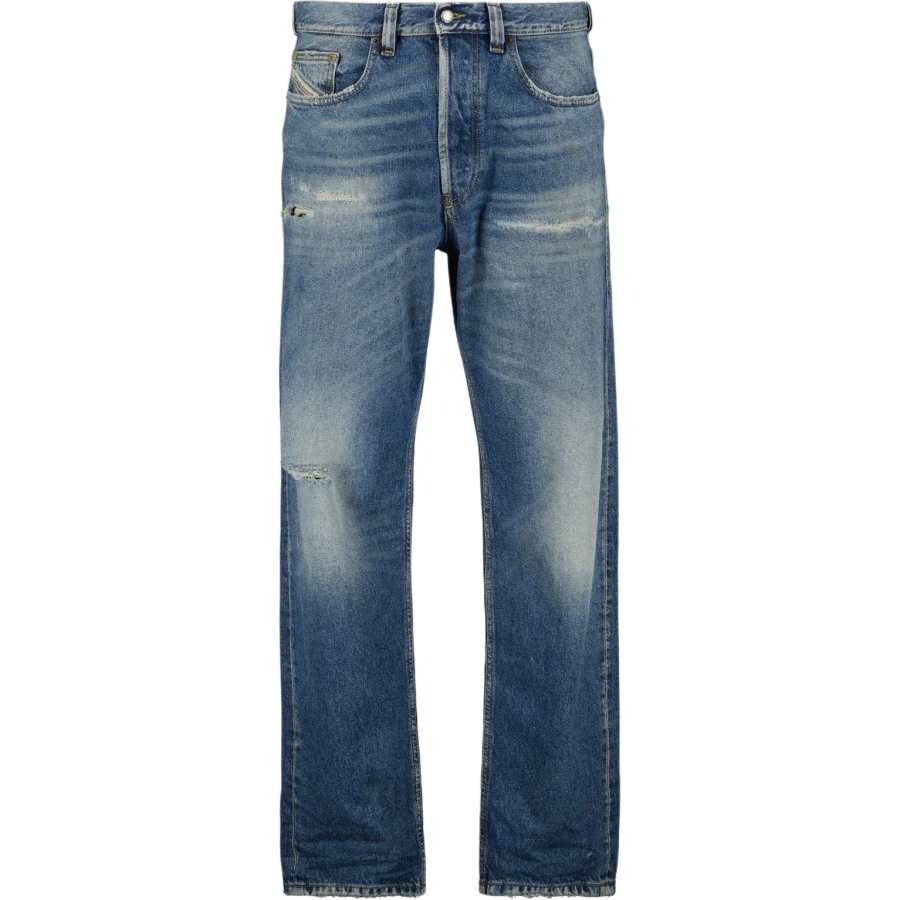 DIESEL DIESEL Straight Cut Distressed Jeans