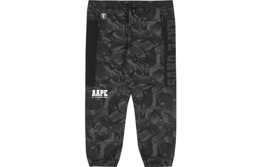 Aape Casual Pants Men's Black BK Z Moderate Cuffed Pants