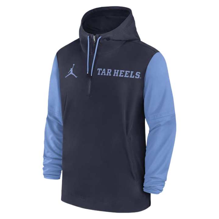 Nike Jordan North Carolina Tar Heels Sideline Pre Game Player Men's Jordan College 1/2 Zip Hooded Jacket