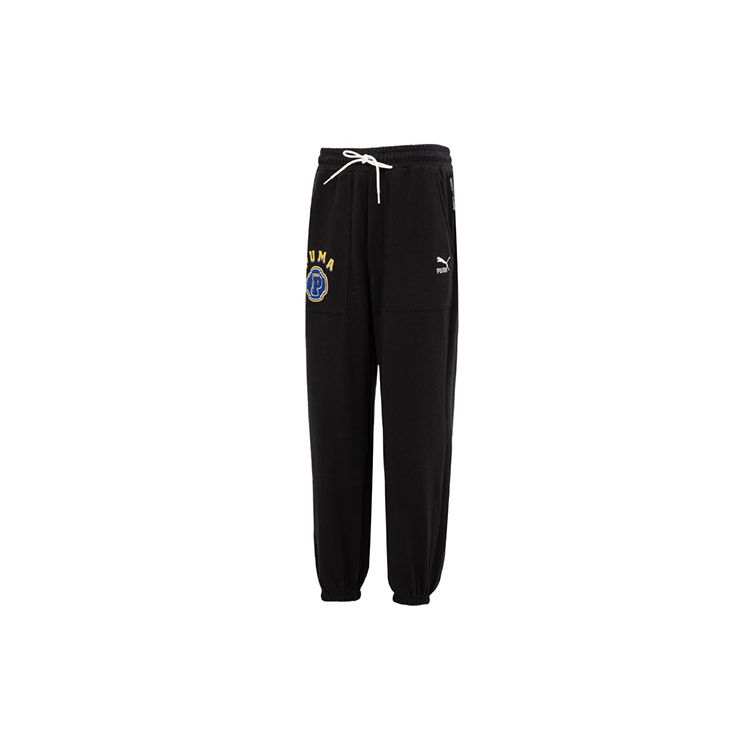 PUMA PUMA Knitted Sweatpants Men's Black Moderate Cuffed Pants