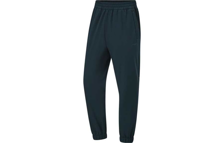 Li-Ning Li Ning Fitness Series Knitted Sweatpants Men's Black Thickened Cuffed Pants
