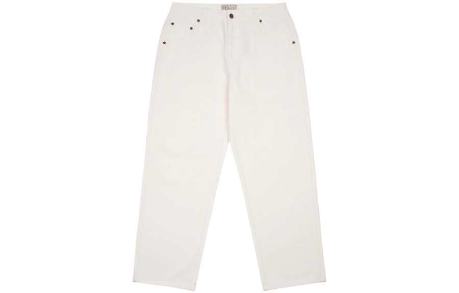 Dime Dime Jeans Unisex White Moderate Straight Fit Pants