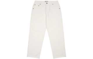 Dime Jeans Unisex White Moderate Straight Fit Pants